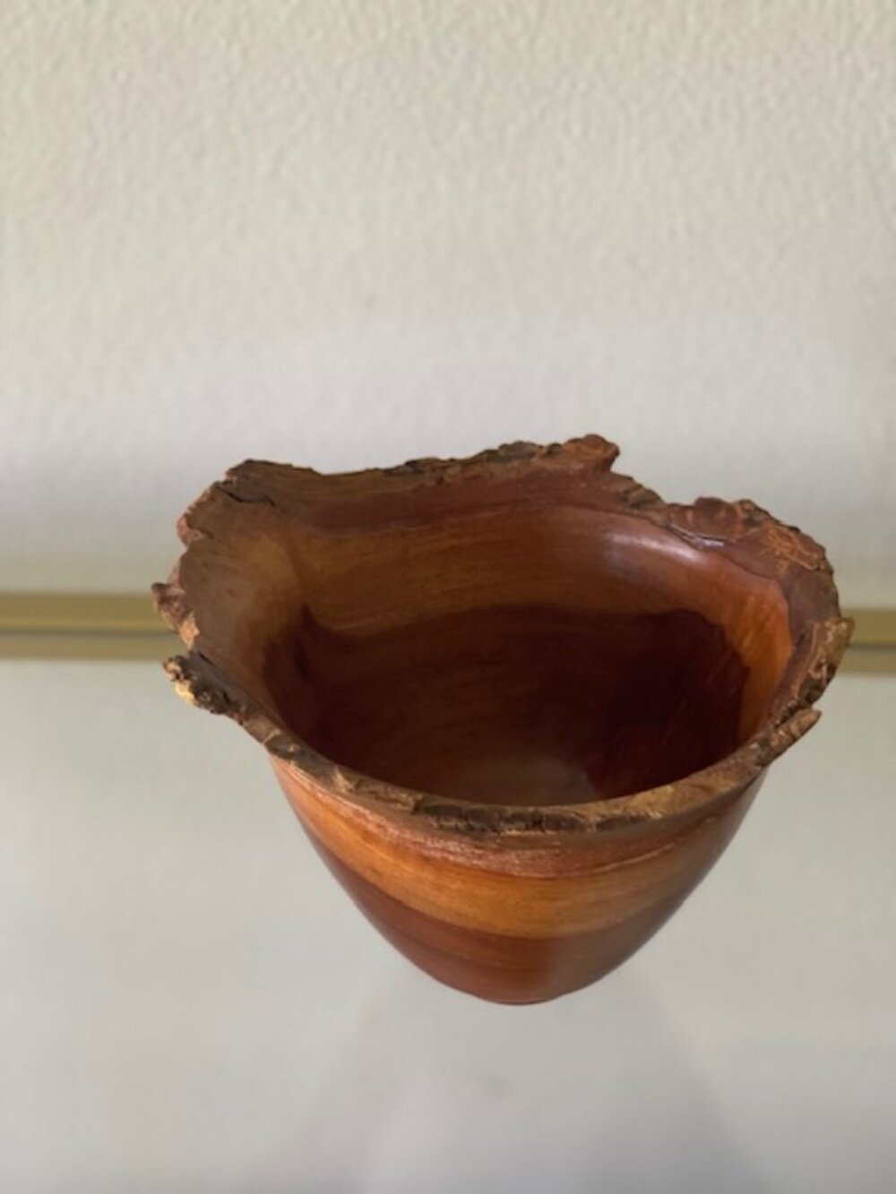 Small Handcrafted Red Mali Wooden Bowl With a Live Edge 6"